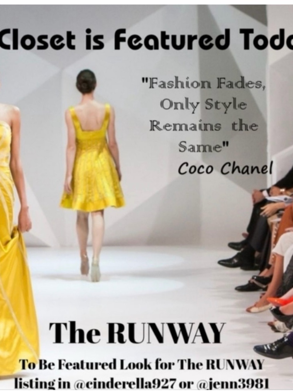 I am featured on the runway today